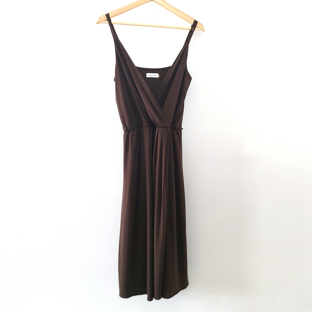 Vintage Brown Calvin Klein Sleeveless Dress